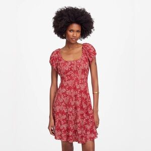 Madewell Red Floral Mini Dress